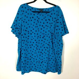 Lane Bryant plus polka dot blouse blue size 26